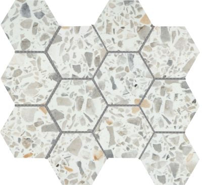 Emser Fragmento 10" X 12" Hexagon Mosaic 3" Matte LG White