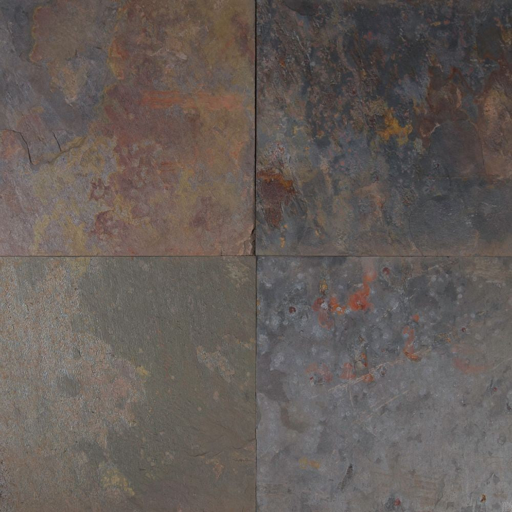 MS International Slate And Quartzite 12" x 12" Gauged Rustic Gold Multi Finish
