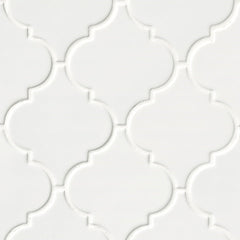 MS International Highland Park 12" x 12" Glossy Whisper White Arabesque