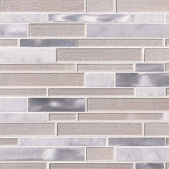 MS International Decorative Mosaic 12" x 12" Interlocking White Wave