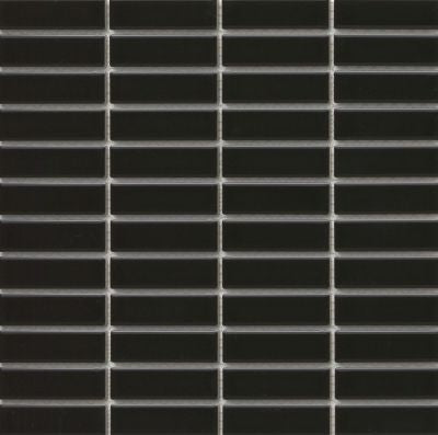 Emser Catch 11" X 12" Stack Mosaic 1" X 3" Glossy Black