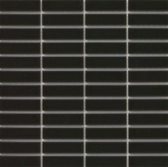 Emser Catch 11" X 12" Stack Mosaic 1" X 3" Glossy Black